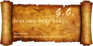 Greilach Ofélia névjegykártya